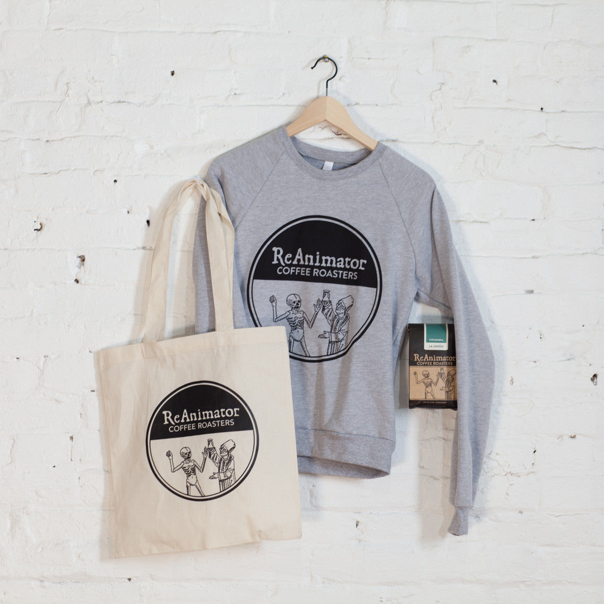 UNISEX CREWNECK SWEATSHIRT, TOTE, AND COFFEE COMBO